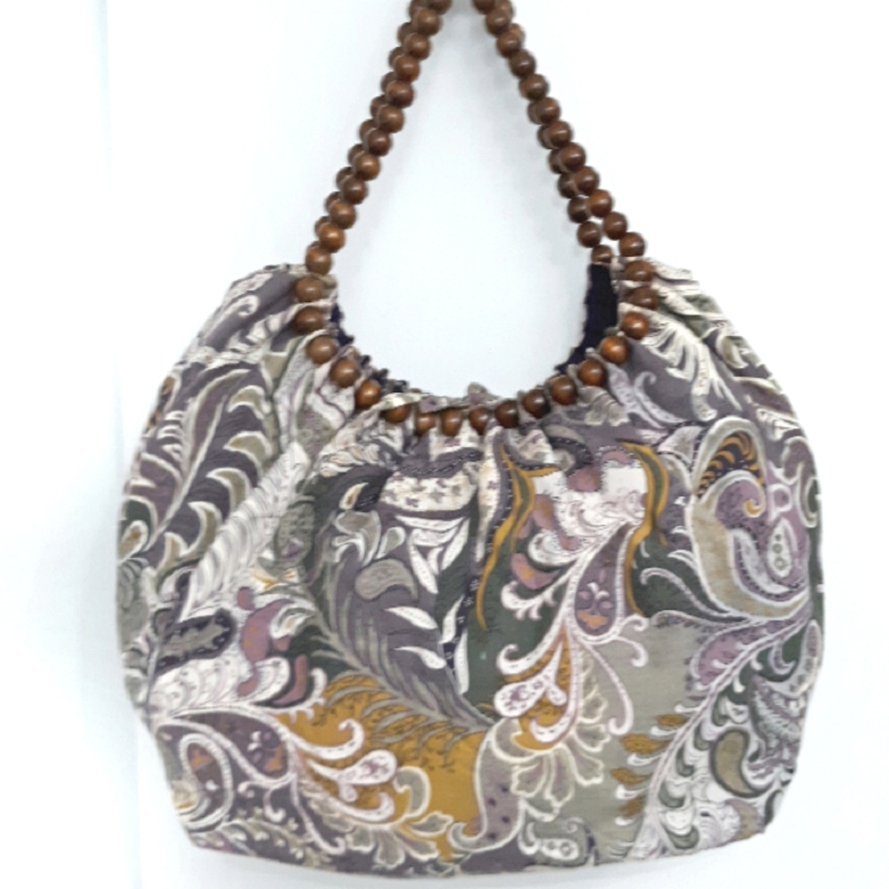 NWOT - Huge 70's Boho Paisley Print Bag -